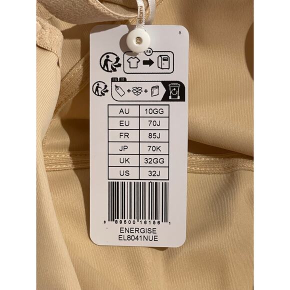 NWT Elomi Energise J-Hook Sports Bra Nude Size 32J - Picture 7 of 7